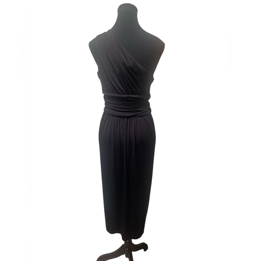 Maggy London Chic Black One-Shoulder Dress GUC 14 - Picture 2 of 5